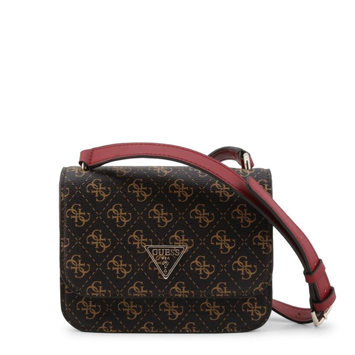 Guess, Noelle, 4G Logo, Textile Crossbody Bag, Brown, hwql78 79780, 18.5 x 14.5 x 7 cm, For Women - Teknashop Ltd