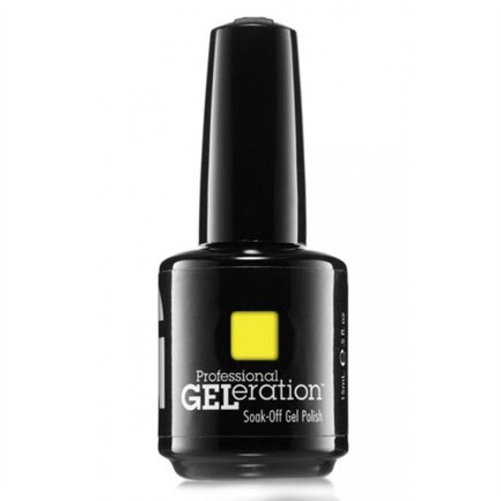 Jessica, GELeration Colours, Semi-Permanent Nail Polish, GEL-788, Yellow Lightening, 15 ml - Teknashop Ltd