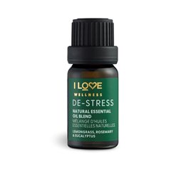 I Love, Wellness De-Stress, Lemongrass, Rosemary, Rucalyptus and Lavandin, Essential Oil, 10 ml - Teknashop Ltd