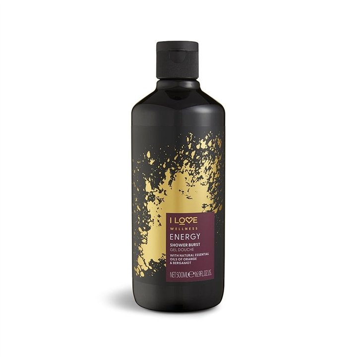 I Love, Wellness Energy, Vegan, Orange & Bergamot, Cleansing, Shower Gel, For All Skin Types, 500 ml - Teknashop Ltd