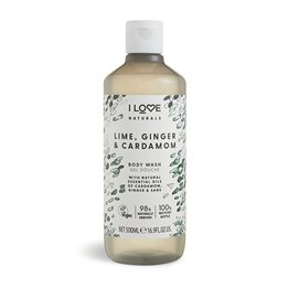 I Love, Naturals Collection, Vegan, Lime, Ginger & Cardamom, Hydrating, Shower Gel, For All Skin Types, 500 ml - Teknashop Ltd