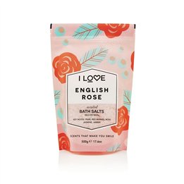 I Love, Signature Collection, English Rose, Bath Salt, 500 g - Teknashop Ltd