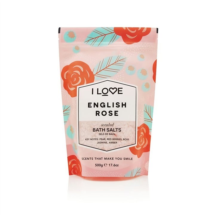 I Love, Signature Collection, English Rose, Bath Salt, 500 g - Teknashop Ltd