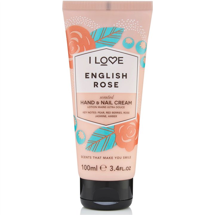 I Love, Signature Collection, English Rose, Moisturizing, Hand & Nail Cream, English Rose, 100 ml - Teknashop Ltd