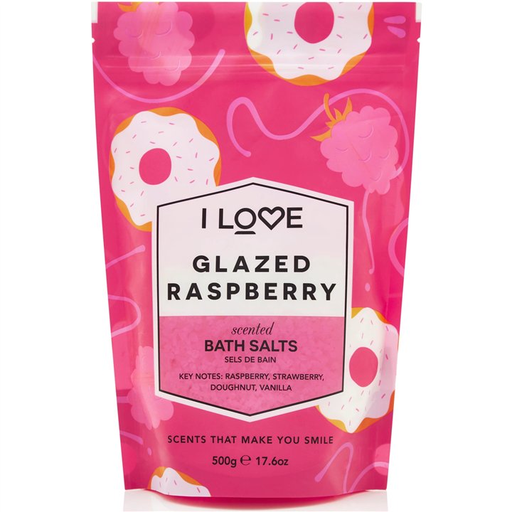 I Love, Signature Collection, Glazed Raspberry, Bath Salt, 500 g - Teknashop Ltd