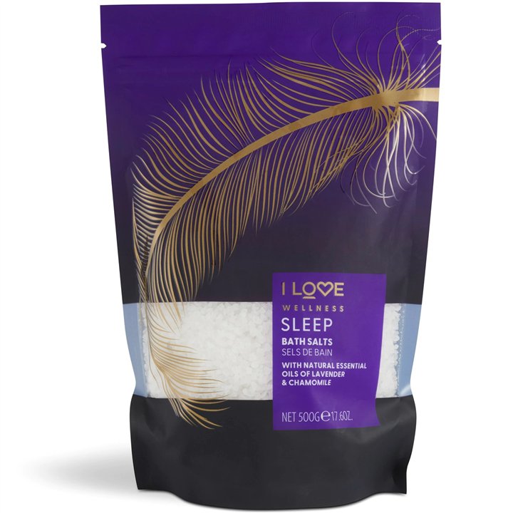 I Love, Wellness Sleep, Essential Oils, Bath Salt, 500 g - Teknashop Ltd