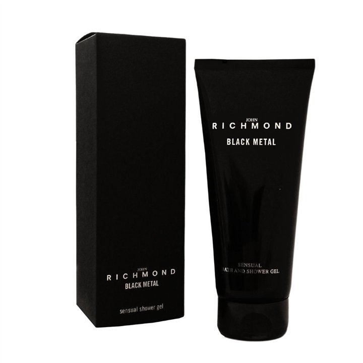 John Richmond, Black Metal, Natural, Cleansing, Shower Gel, 200 ml - Teknashop Ltd