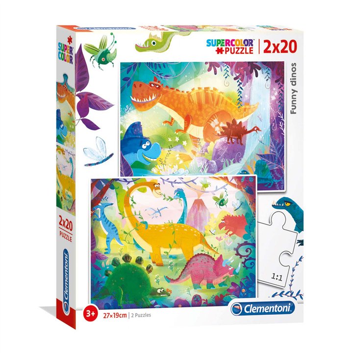 Set Duo, Clementoni, Supercolor, Jigsaw Puzzles 2 x 20 pcs - Teknashop Ltd