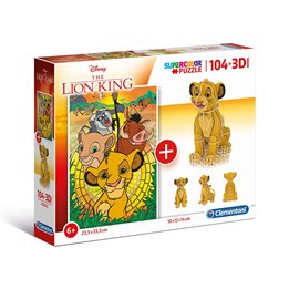 Clementoni, SuperColor, Lion King 3D, Puzzle, Unisex, 6+ years, 104 pcs - Teknashop Ltd