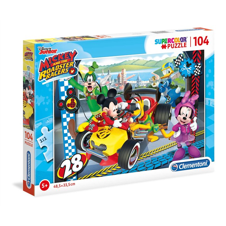 Clementoni, Mickey And The Roadster, Jigsaw Puzzles 104 pcs - Teknashop Ltd
