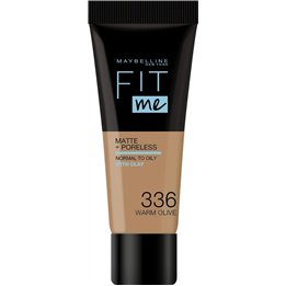 Maybelline, Fit Me Matte + Poreless, Liquid Foundation, 336, Warm Olive, 30 ml - Teknashop Ltd