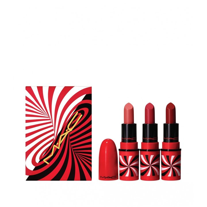 Tiny Tricks Set MAC: Mini, Cream Lipstick, Awespicious, 1.7 g +  + Mini, Matte, Cream Lipstick, Sleight Of Grand, 1.8 g *Miniatu