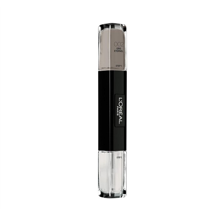 L'Oreal Paris, Infallible, Nail Polish 2-In-1, 002, Gris Eternel, 2 x, 5 ml - Teknashop Ltd