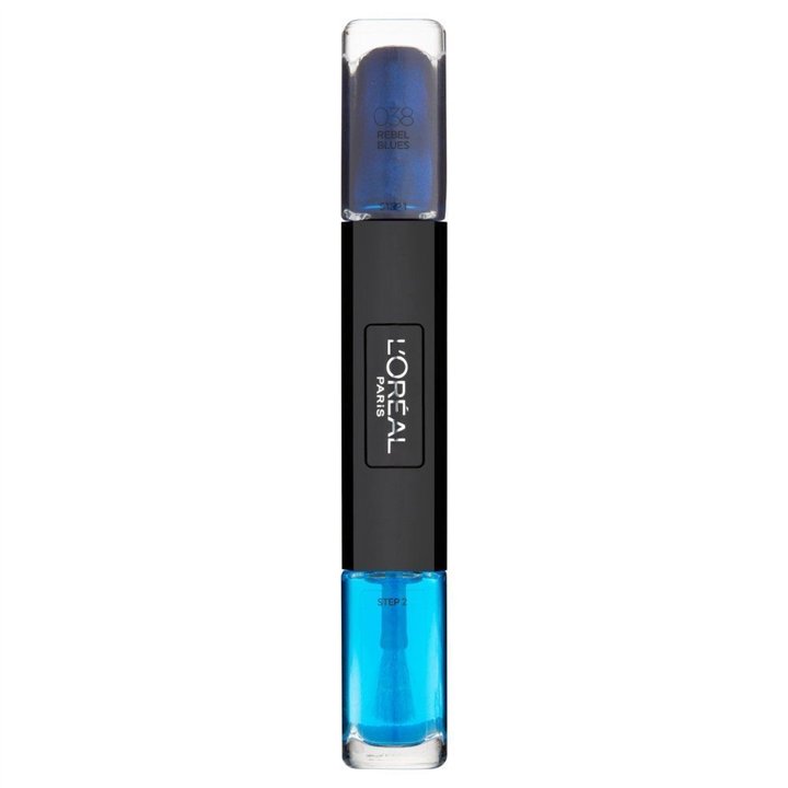 L'Oreal Paris, Infallible, Nail Polish 2-In-1, 038, Rebel Blues, 2 x, 5 ml - Teknashop Ltd