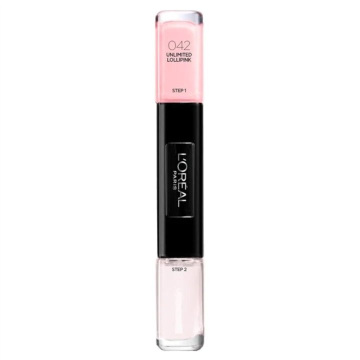 L'Oreal Paris, Infallible, Nail Polish 2-In-1, 042, Unlimited Lollpink, 2 x, 5 ml - Teknashop Ltd