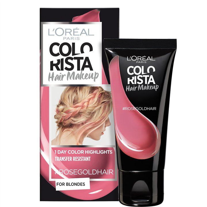 L'Oreal Paris, Colorista Hair Makeup, Semi-Permanent Hair Dye,  #ROSEGOLDHAIR, 30 ml - Teknashop Ltd