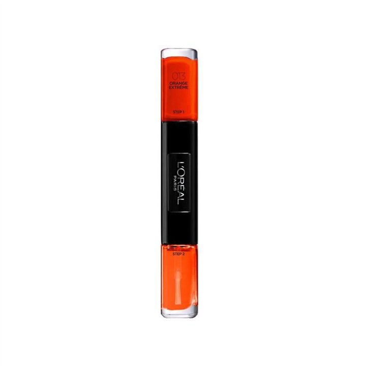 L'Oreal Paris, Infallible, Gel-Effect, Nail Polish 2-In-1, 013, Orange Extreme, 2 x, 5 ml - Teknashop Ltd