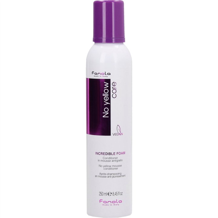 Fanola, No Yellow Incredible, Hair Leave-In Foam Conditioner, For Neutralisation Of Yellow Tones, 250 ml - Teknashop Ltd