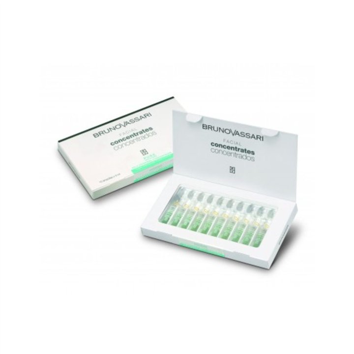 Set, Bruno Vassari, Pure Solutions, Niacinamide, Purifying, Ampoules Treatment Serum, For Oiliness, For Face, For Women, 10 pcs,