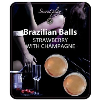 SECRETPLAY - STRAWBERRY AND CHAMPAGNE BRAZILIAN BALLS SET - D-212714 - Teknashop Ltd