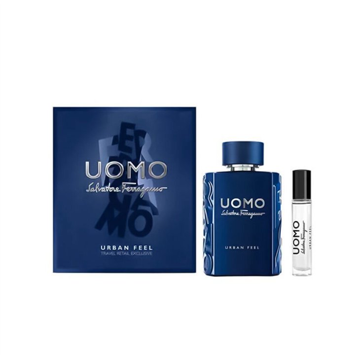 Set Salvatore Ferragamo: Uomo Urban Feel, Eau De Toilette, For Men, 10 ml + Uomo Urban Feel, Eau De Toilette, For Men, 100 ml - 