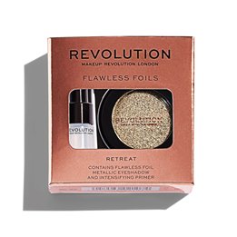 Set Makeup Revolution: Flawless Foils, Vegan, Eyeshadow Primer, 2 ml + Flawless Foils, Vegan, Eyeshadow Palette, Retreat, 2 g - 