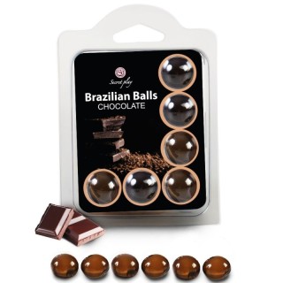 SECRETPLAY - SET 6 BRAZILIANS BALLS CHOCOLATE - D-222204 - Teknashop Ltd