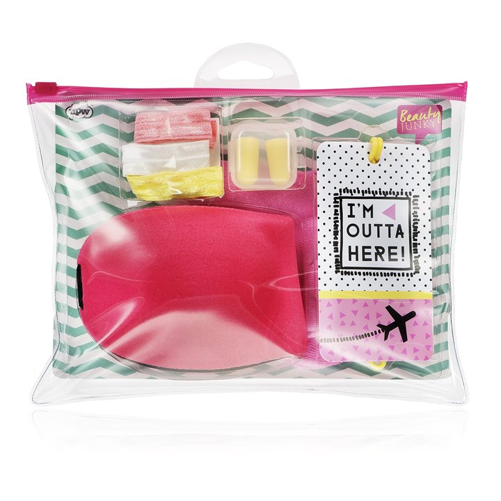 Inflight Essential Kit Set Beauty Junky: Beauty Junky, Hair Elastic, 3 pcs + Beauty Junky, Earplugs + Beauty Junky Keyrings & Ke
