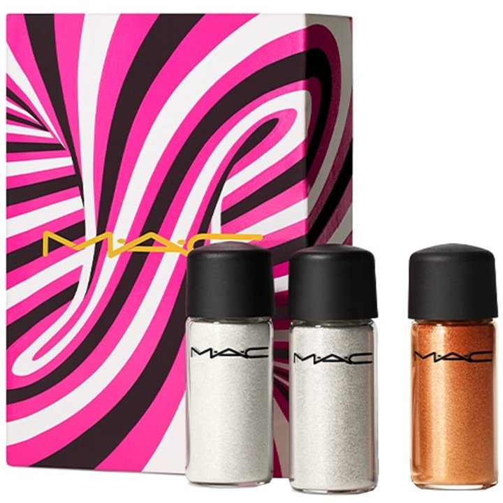 Sprinkle Of Magic Set MAC: Mini, Loose Glitter Eyeshadow, Gold, 2.5 g + Mini, Loose Glitter Eyeshadow, Red, 2.5 g + Mini, Loose 