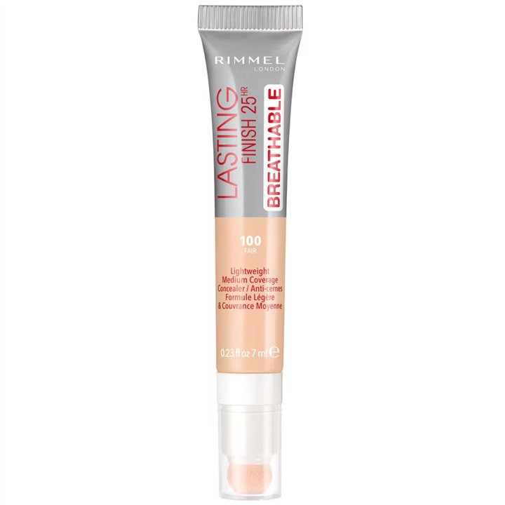 Rimmel London, Lasting Finish, Natural Medium Coverage, Cream Concealer, 100, Fair, 7 ml - Teknashop Ltd