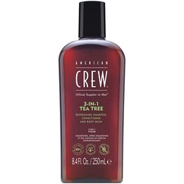 American Crew, 3-In-1 Tea Tree, Tea Tree Oil, Hair Shampoo, Conditioner & Shower Gel 3-In-1, For Moisturizing, 250 ml - Teknasho