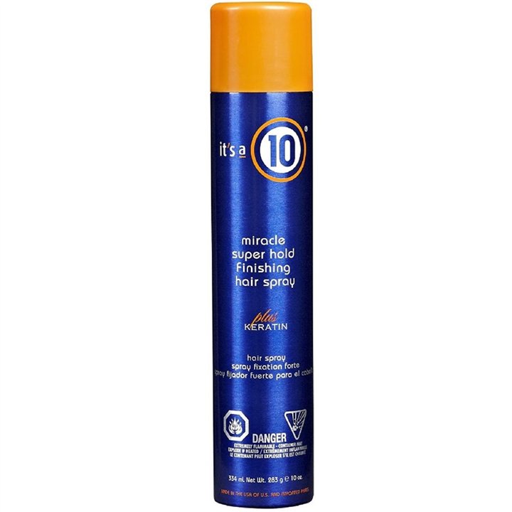 It's a 10, Miracle Super Hold Finishing Spray Plus Keratin, Hair Spray, Style, Extra Strong Hold, 334 ml - Teknashop Ltd