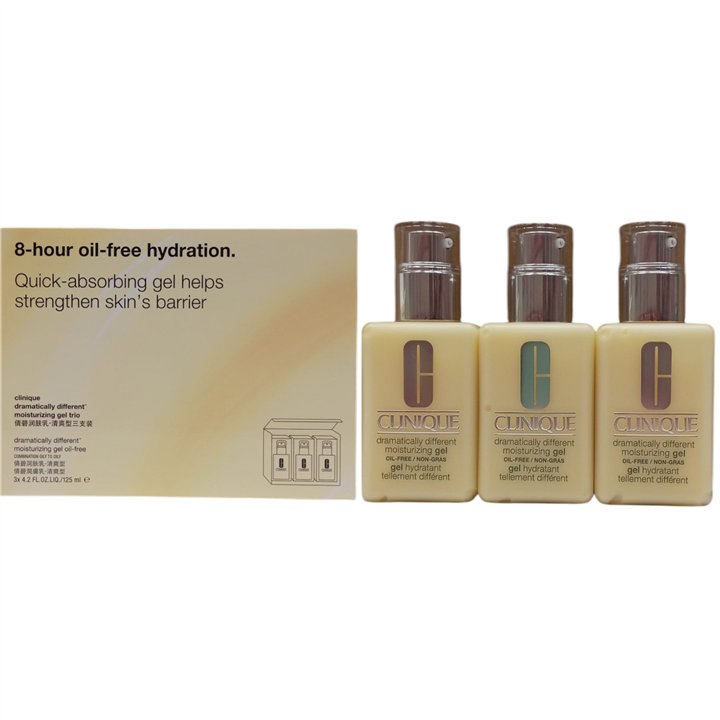 Set Trio, Clinique, Dramatically Different Face Care, Paraben-Free, Moisturizing, Day & Night, Gel, For Face, 3 pcs, 125 ml - Te