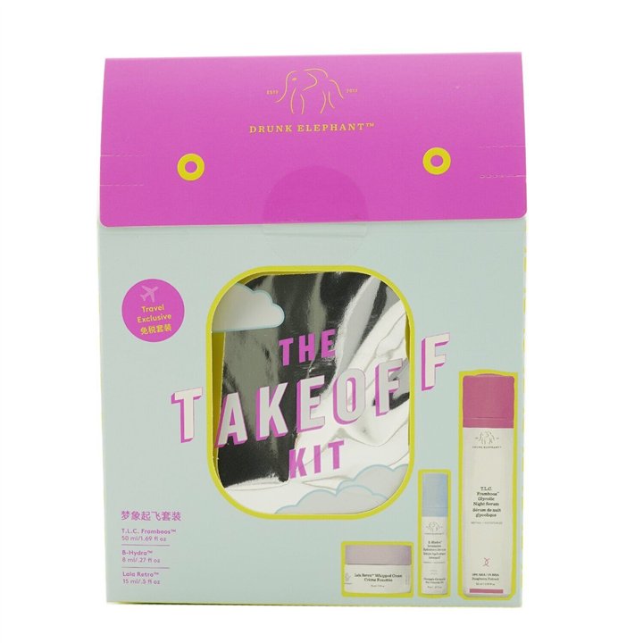 Set Drunk Elephant: T.L.C. Framboos Glycolic, Refining, Night, Serum, For Face, 50 ml +  B-Hydra Intensive, Hydrating, Serum, Fo