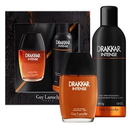 Set Guy Laroche: Drakkar Noir Intense, Eau De Parfum, For Men, 100 ml + Drakkar Noir Intense, Body Spray, 200 ml - Teknashop Ltd