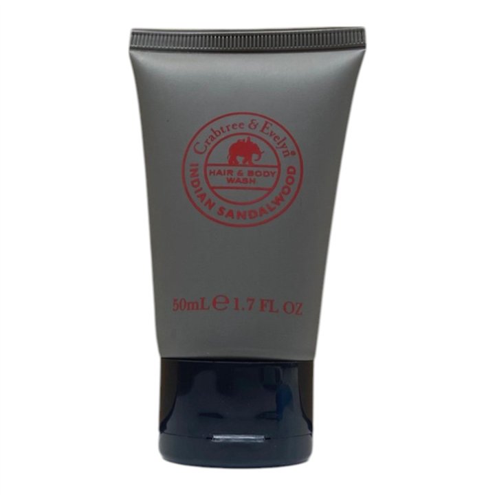 Crabtree & Evelyn, Indian Sandalwood, Shower Gel & Shampoo 2-In-1, 50 ml - Teknashop Ltd