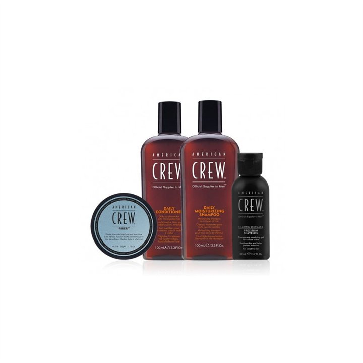 Essential Set American Crew: Daily, Hair Conditioner, For Moisturizing, 100 ml + Daily, Hair Shampoo, Moisturising, 100 ml + Fib
