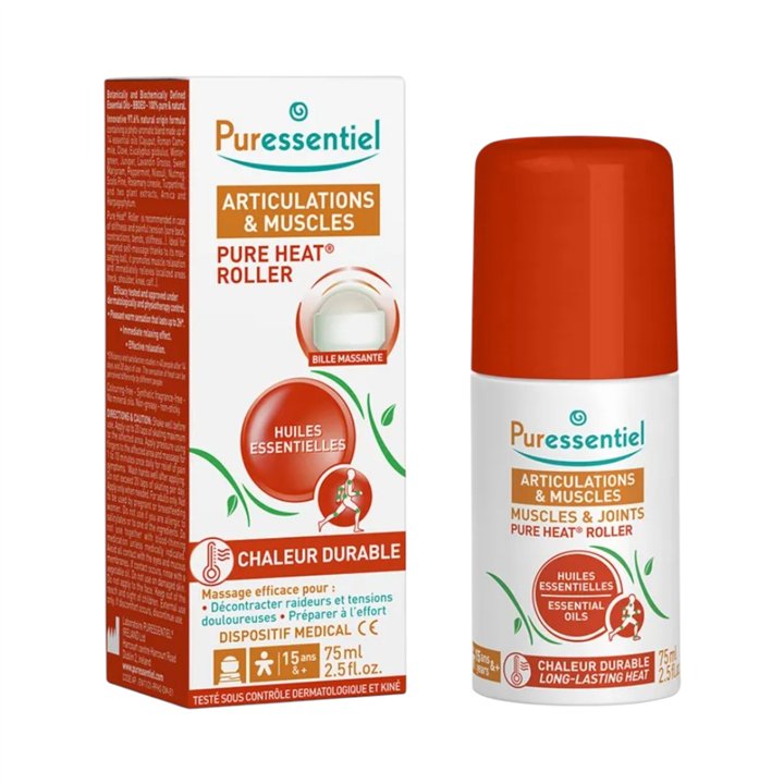 Puressentiel, Pure Heat, Essential Oils, Roll-On Body Oil, For Articulations & Muscles, 75 ml - Teknashop Ltd