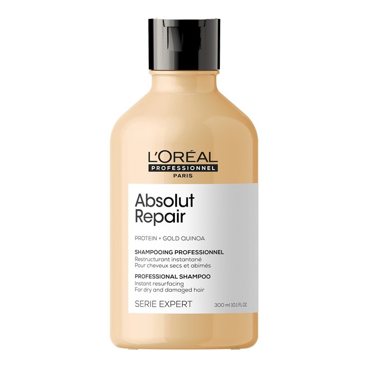 L'Oreal Professionnel, Serie Expert Absolut Repair, Protein + Gold Quinoa, Hair Shampoo, Instant Resurfacing, 300 ml - Teknashop