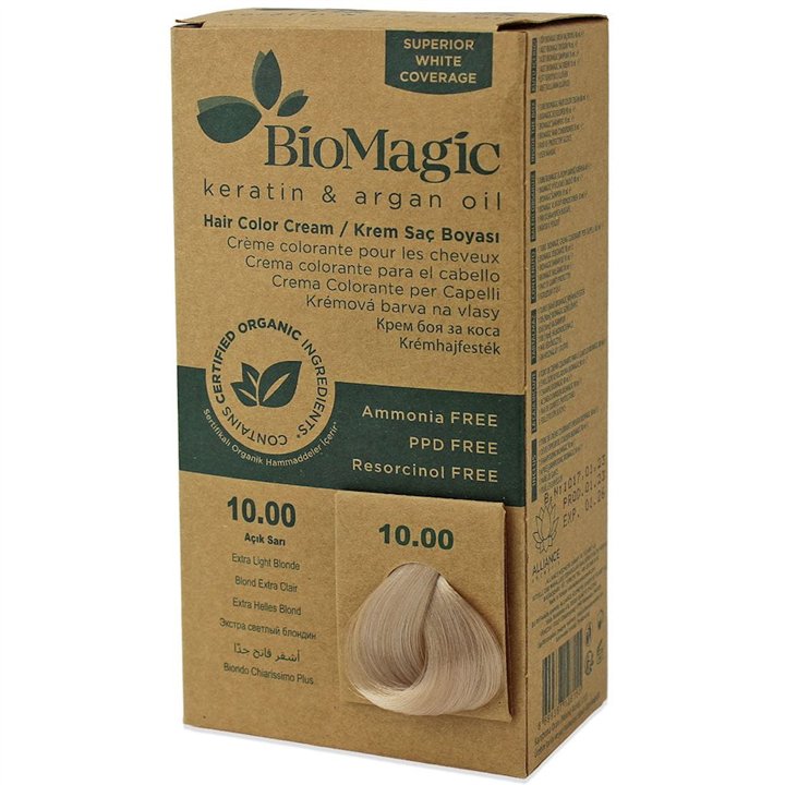 Biomagic, Biomagic, Keratin & Argan Oil, Permanent Hair Dye, 10.00 , 250 ml *Tester - Teknashop Ltd