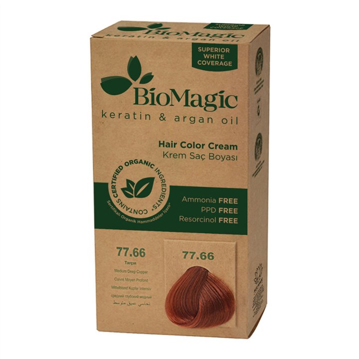 Biomagic, Biomagic, Keratin & Argan Oil, Permanent Hair Dye, 77.66 , 250 ml *Tester - Teknashop Ltd