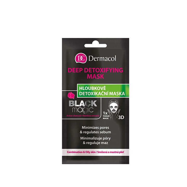 Dermacol, Black Magic, Activated Charcoal, Detoxifying, Sheet Mask, For Face, 15 ml *Tester - Teknashop Ltd