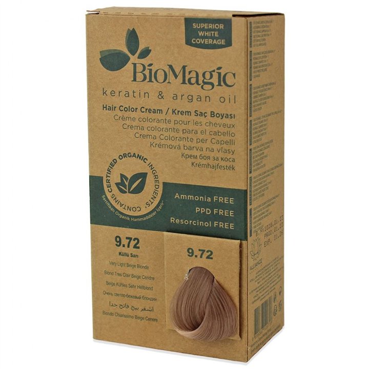 Biomagic, Biomagic, Keratin & Argan Oil, Permanent Hair Dye, 9.72 , 250 ml *Tester - Teknashop Ltd