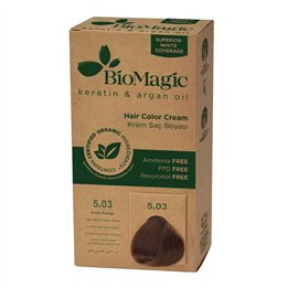 Biomagic, Biomagic, Keratin & Argan Oil, Permanent Hair Dye, 5.03 , 250 ml *Tester - Teknashop Ltd