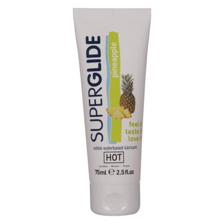 HOT - SUPERGLIDE EDIBLE LUBRICANT WATERBASED PINEAPPLE 75 ML - D-245273 - Teknashop Ltd