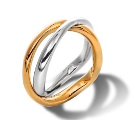 PANDORA JEWELRY Mod. ESSENCE TWO-TONE ENTWINED BANDS RING - SIZE 58 - WW.163262C00-58 - Teknashop Ltd
