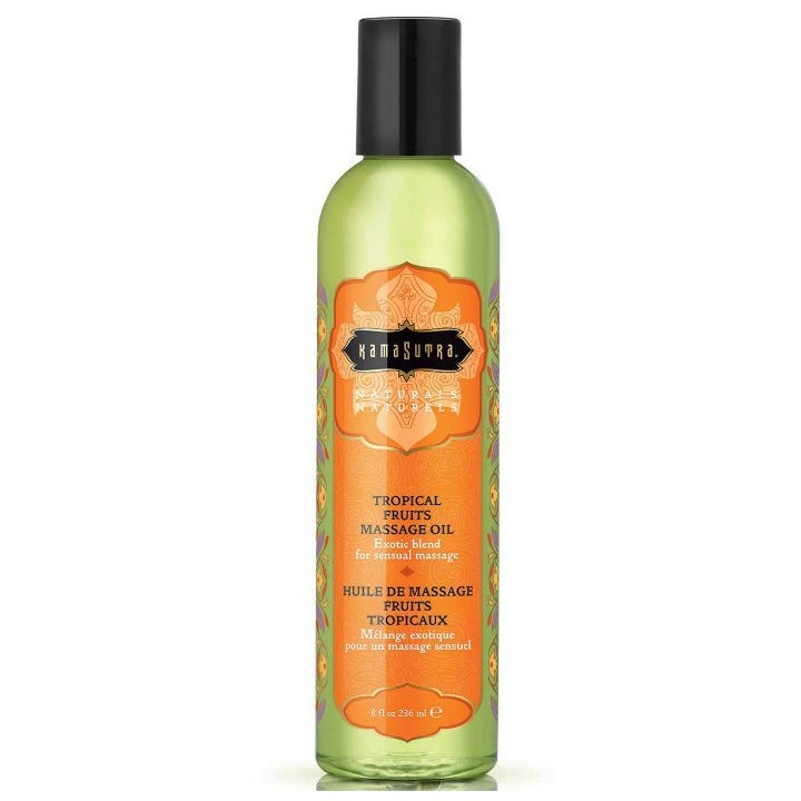 KAMASUTRA - NATURALS MASSAGE OIL TROPICAL FRUITS 236ML - D-210637 - Teknashop Ltd