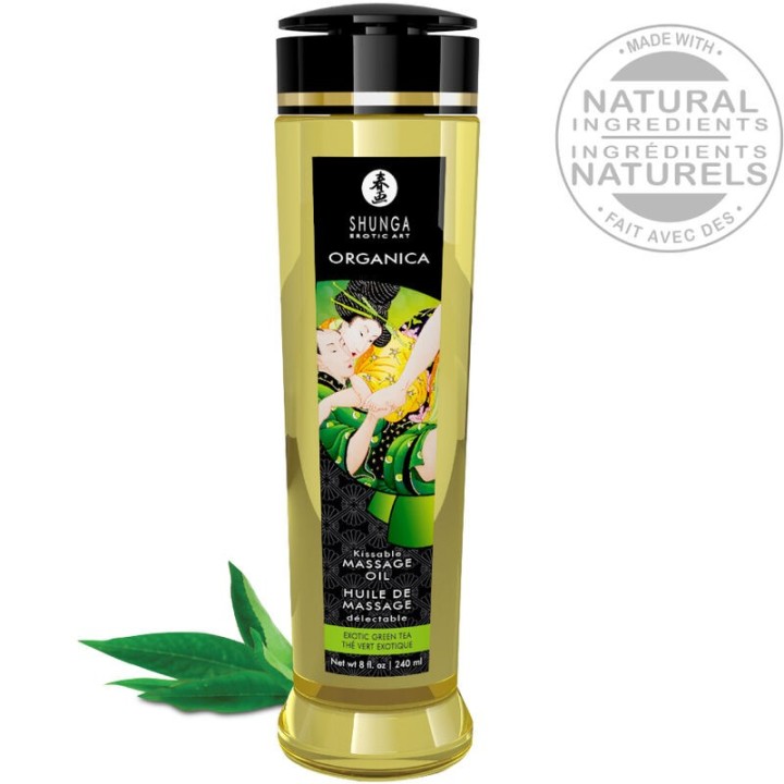 SHUNGA - ORGANIC MASSAGE OIL GREEN TEA 240 ML - D-237830 - Teknashop Ltd