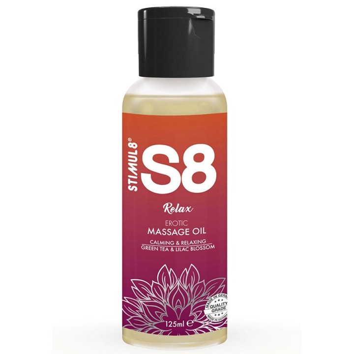 STIMUL8 - S8 RELAX GREEN TEA MASSAGE OIL 125 ML - D-243733 - Teknashop Ltd
