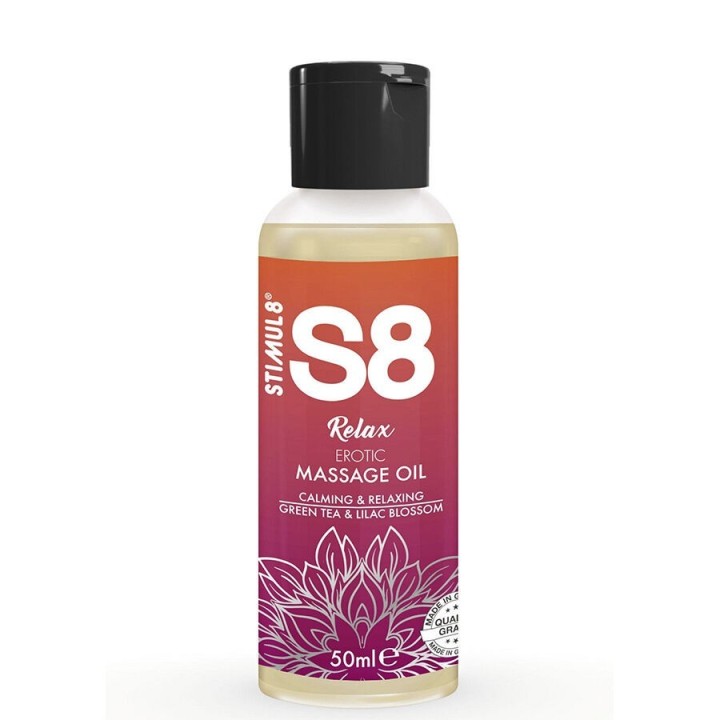 STIMUL8 - S8 RELAX EROTIC MASSAGE OIL GREEN TEA 50 ML - D-243746 - Teknashop Ltd